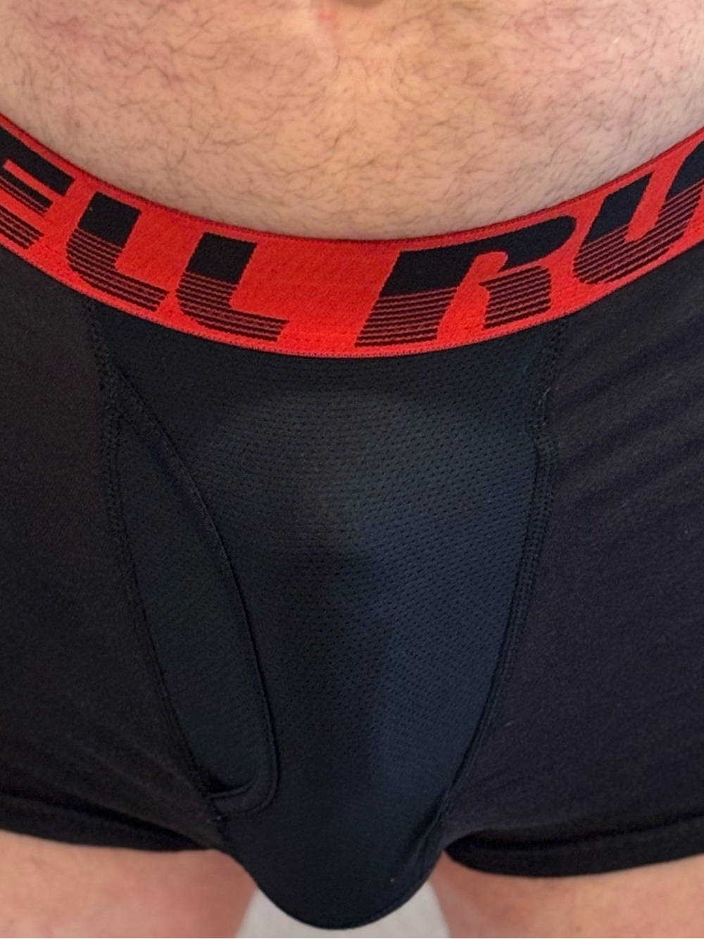 Russell Athletic Black Boxer Briefs with Red Logo Waistband